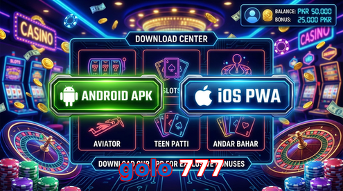 Main screen of Golo 777 download page for PK players