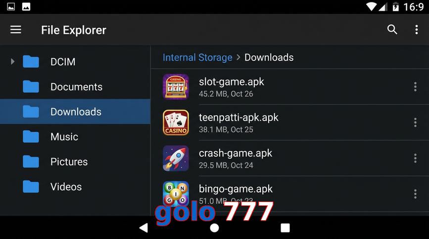 Main screen of Golo 777 gameapk page for PK players